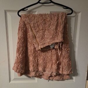 HD in Paris Blush Rose Pattern A-Line Skirt